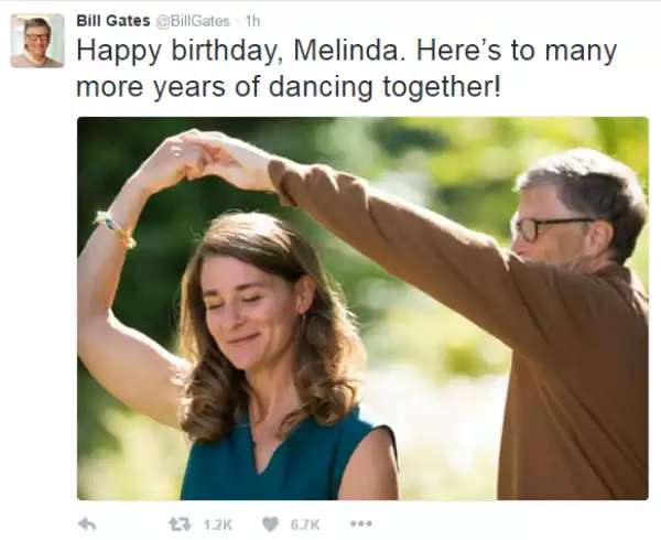 Billionaire love! Bill Gates sends loving message to his wife as she turns a year older